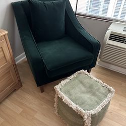 Ikea Green Arm Chair w/ Ottoman