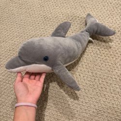 Grey Seaworld Dolphin Plush
