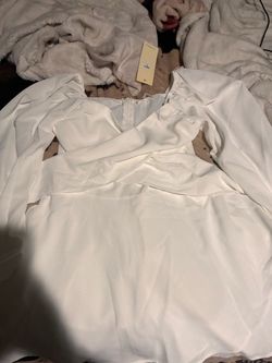 White Long Sleeve Dress with Tags