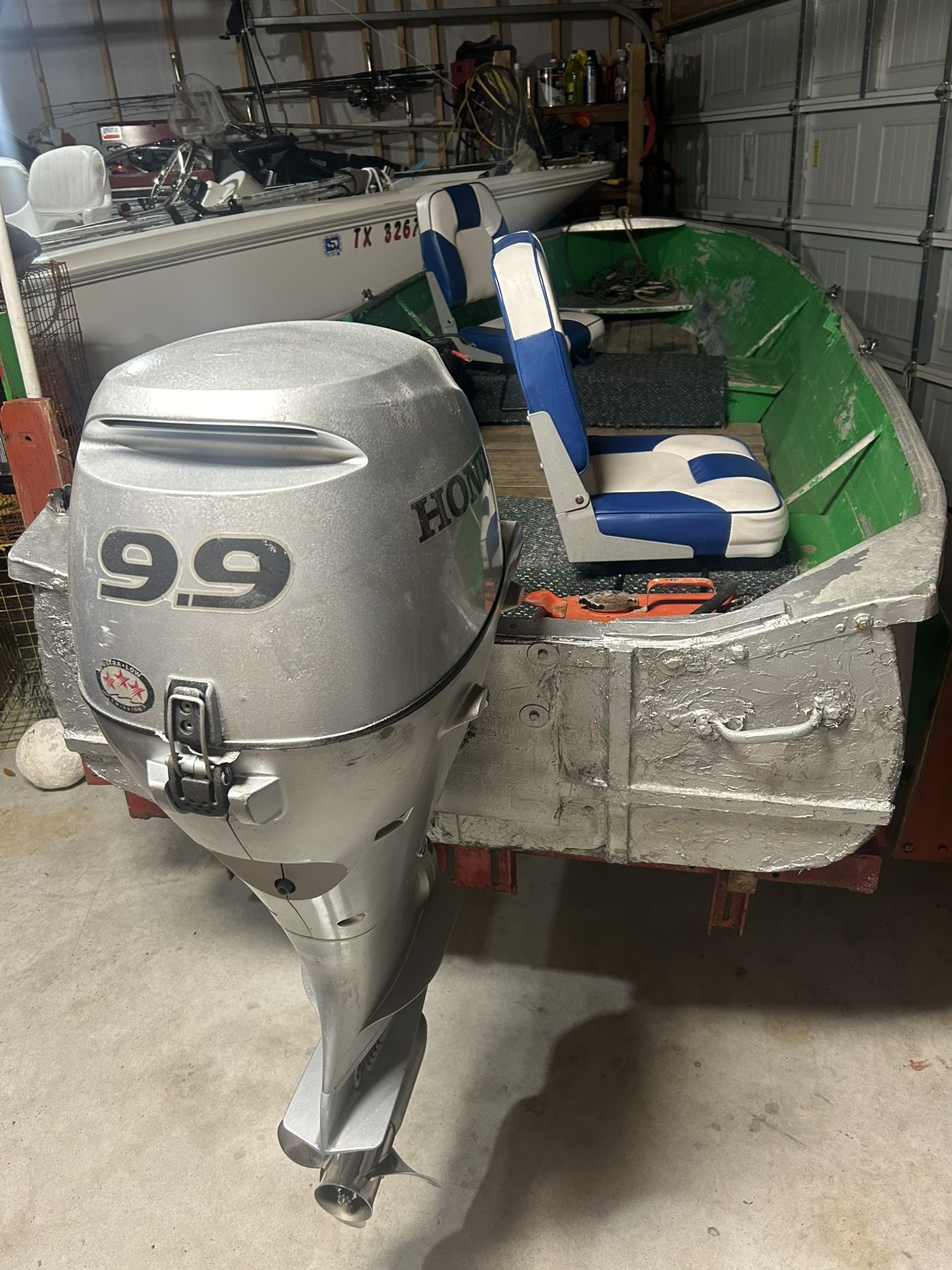 Jon  Boat 14 Ft Aluminum  9.9 Honda Outboard 