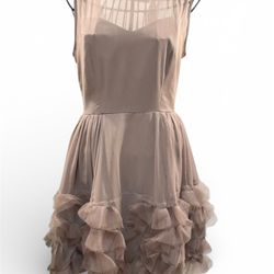 Lauren Conrad Runway Elegant Ruffled Cream Dress