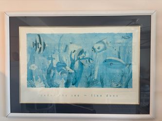 Framed "Under the Sea" Wall Art Print by Linn Done – Coastal Decor