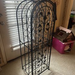 45 Bottle Wrought Iron Wine Rack Jail With Lock