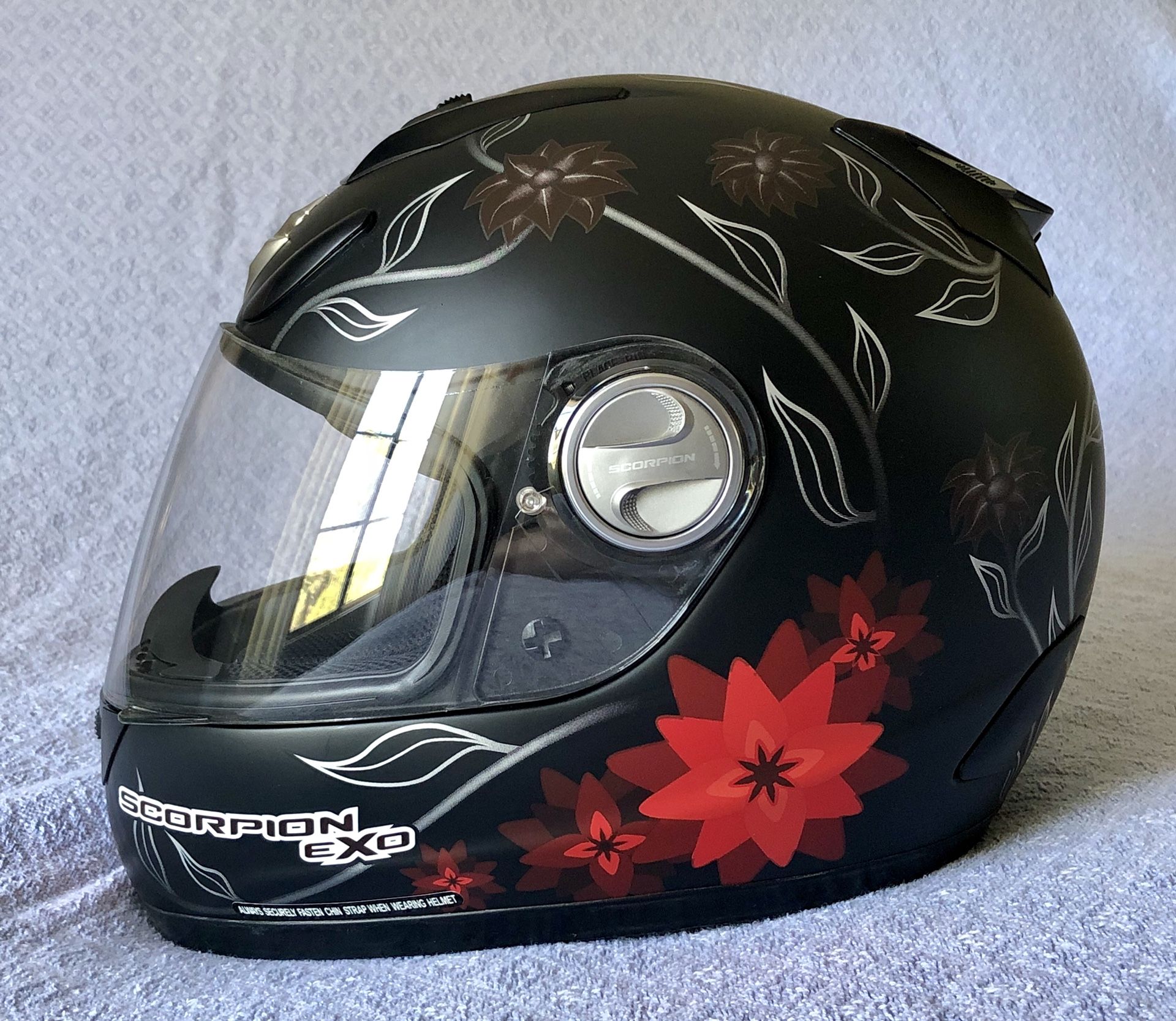 Scorpion EXO Black dahlia motorcycle helmet