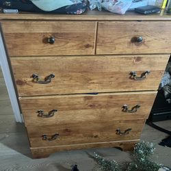 Tall Wood 4 Drawer Dresser 