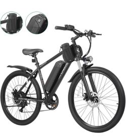 Electric Bike 26" Fat Tire Electric Bike for Adult, 25mph Peak 750W 48V 10.4Ah Removable Lithium-Ion Battery Electric Mountain Bike, 3H Fast Charge, L