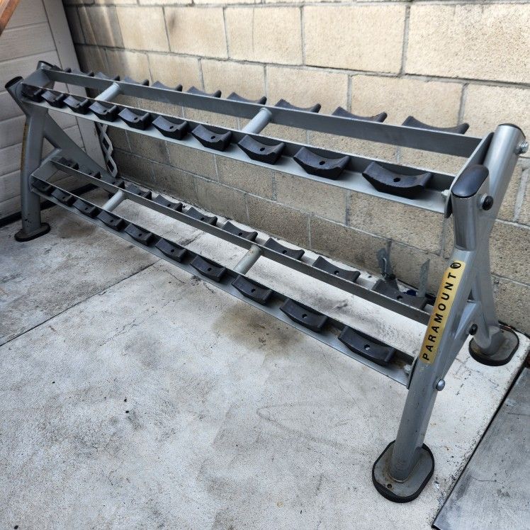92" Paramount Pro Style Dumbbell Rack / Gym Quality/ Commercial Grade For 10 Pairs Of Heavy Weight Dumbbells.