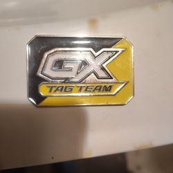 2019 POKEMON C19 BLACK & YELLOW TAG TEAM LIMITED EDITION BADGE (VERY RARE ITEM)
