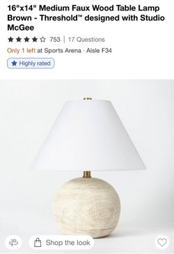 Studio McGee/Threahold Faux Wood Lamp