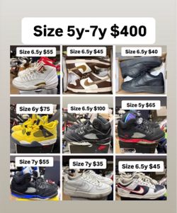 Jordan’s Nikes dunks size 5y 6y 7y