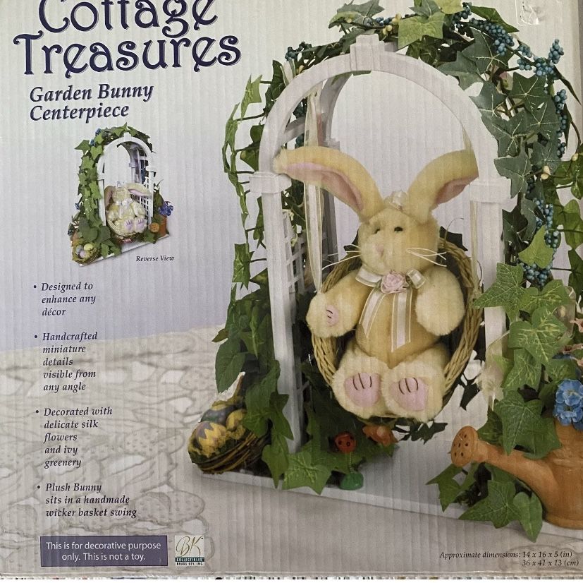 Cottage Treasures Garden Bunny Centerpiece Easter Decoration
