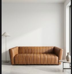 New in box Brown faux leather sofa set