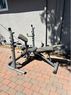 Weight bench with squat rack