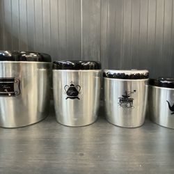 Vintage set of Four West Bend aluminum canisters /containers.