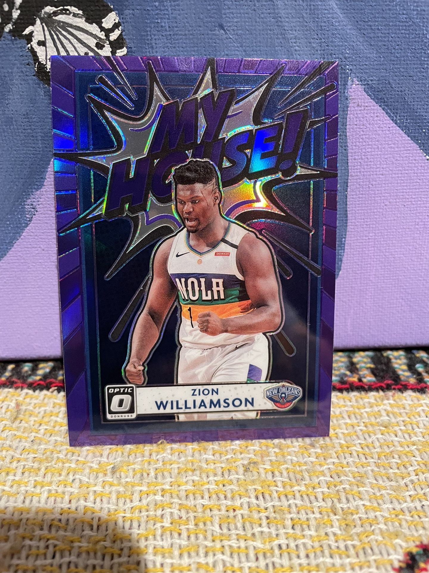 2020-21 Donruss Optic Zion Williamson  Purple MY HOUSE silver Insert #18 2021