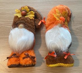 Set of 2 Fall Thanksgiving Gnome Decorations For Home, New.
