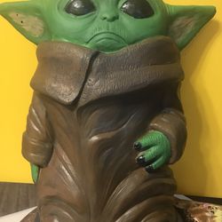Large Concrete Baby Yoda Statue Garden Decor 