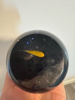 Glass Eye Studio "Shooting Star" Paperweight - Celestial Series 2012 (GES 12) Mint + Box + Light Stand