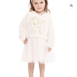 Disney Classics Marie Toddler Girls Eyelash Knit Tutu Dress with Long Sleeves