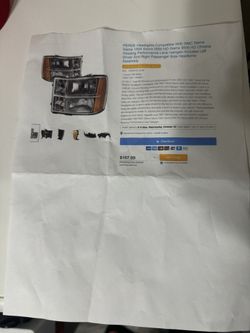 Headlights Compatible With GMC Sierra 1500 ,2500,3500HD Year 2007 -214 Left And Right