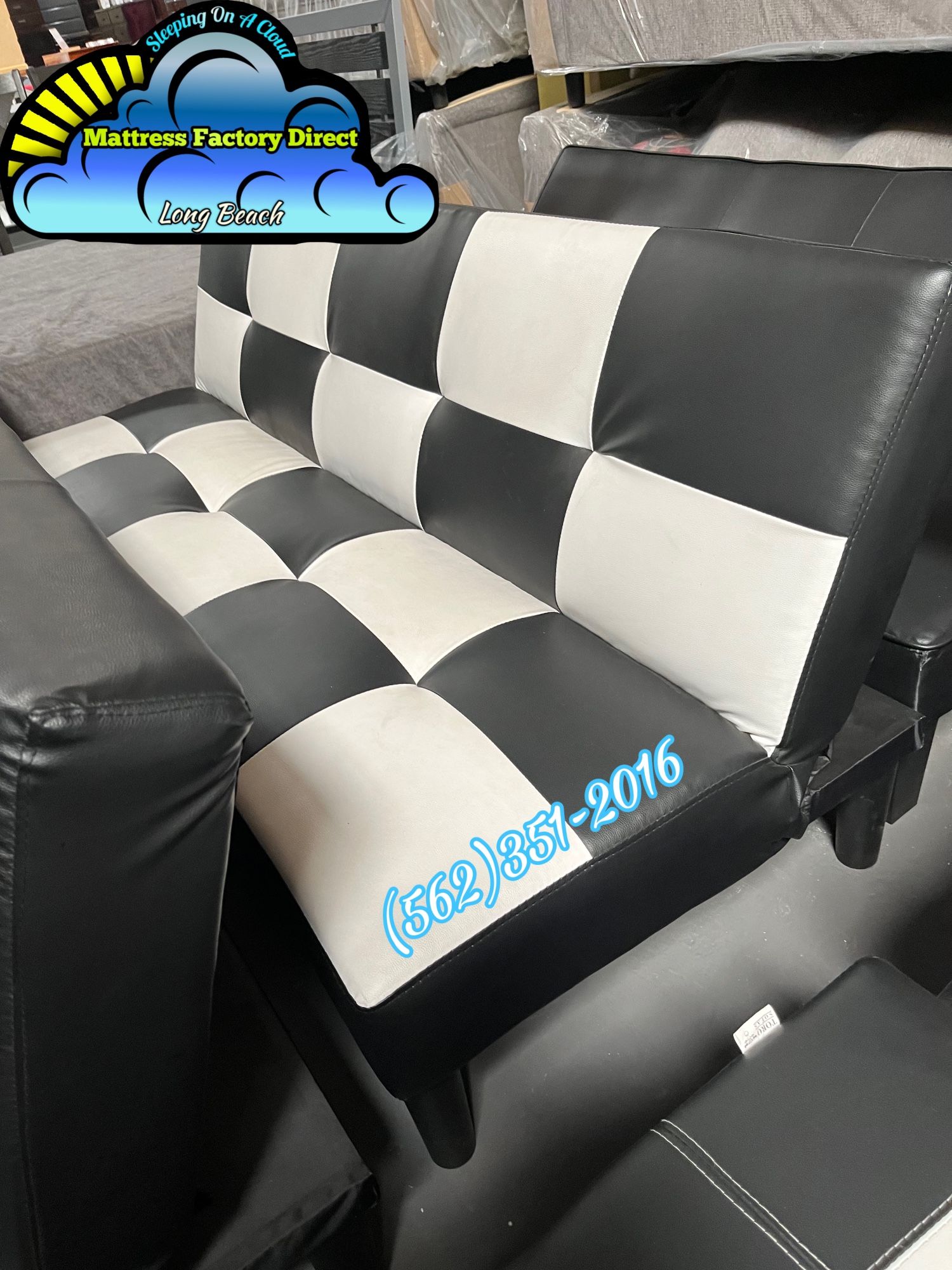 Black Futon Couch Sofa Convertible New