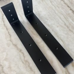 Heavy Duty 16” Countertop L Brackets Support (Set of 2) – Black Steel