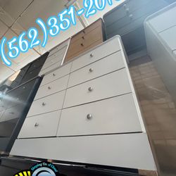 White Eight Drawer Dresser With Rails New Chest Cajonera Comoda Nueva 