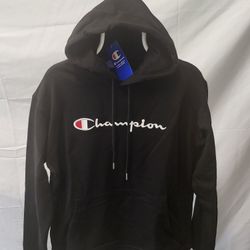 Mens Medium Black Champion Hoodie 
