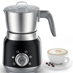 6-in-1 Electric Milk Frother and Steamer with Detachable Cups