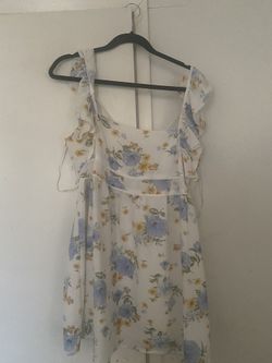 White/blue Floral Forever 21 Dress 