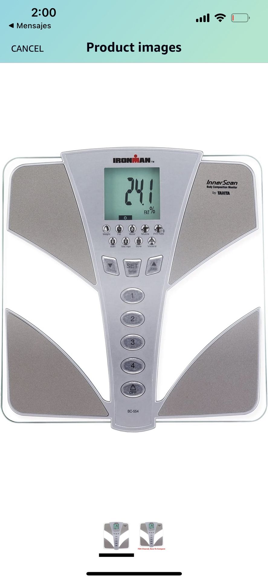 TANITA's BC-554 Ironman, FDA Cleared, World's Only Consumer Multi-Frequency, Full Body Composition Scale