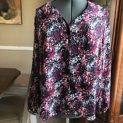 Long Sleeve Dressy Button Top XXL