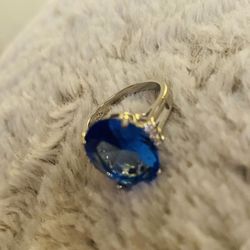 13.65Ct. Blue Tanzanite 925 Sterling Silver Ring💍