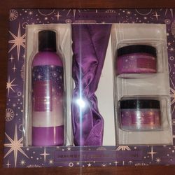 Purple Headband. Body Lotion. Bath Salts. Body Souffle/body Butter 