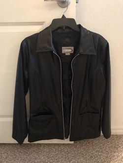 Leather jacket woman or man size medium