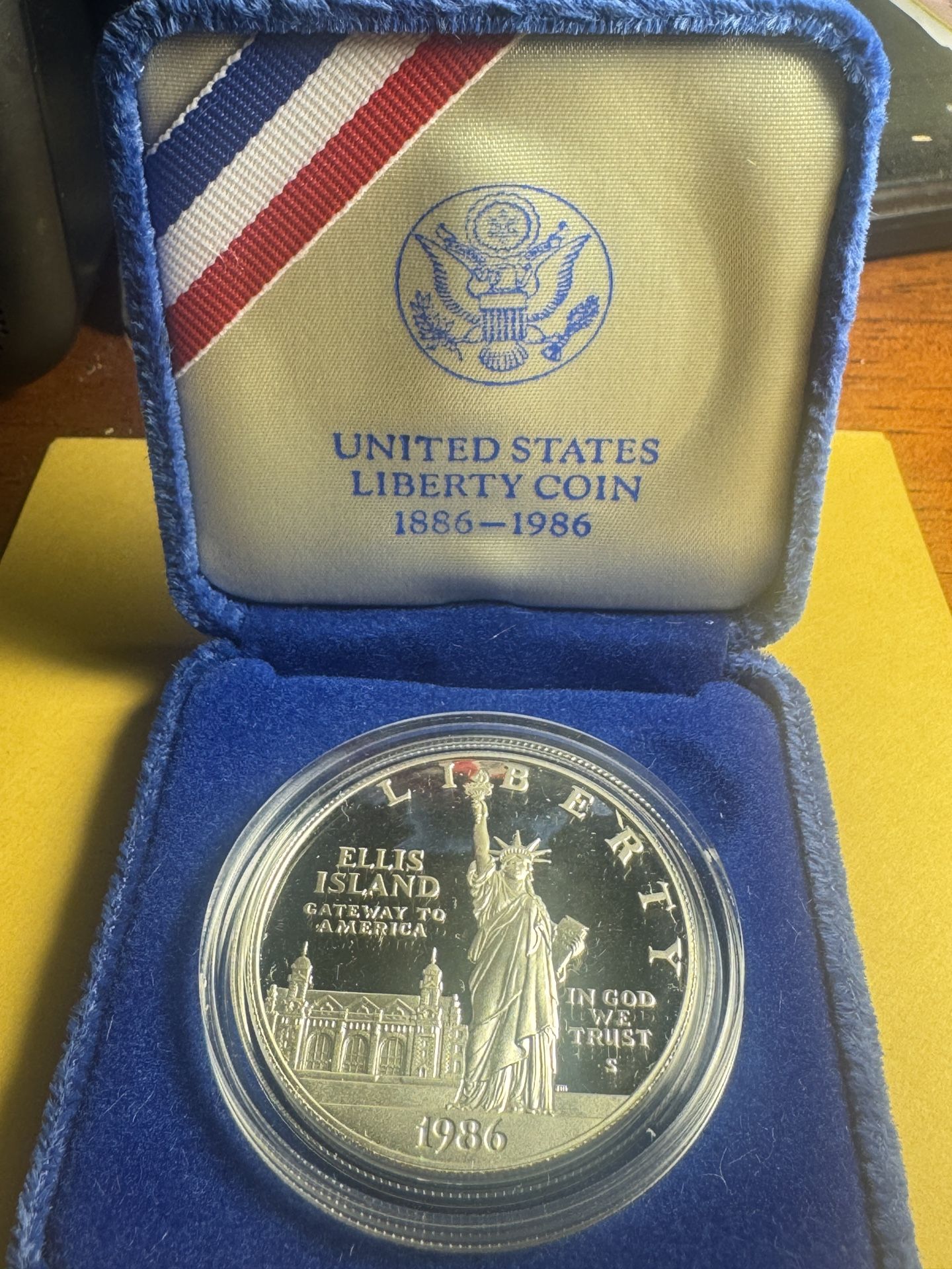 1986 S United States Ellis Island Statue Liberty Proof Silver Dollar Coin 9 Available?