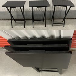 🏆 3 Wood Portable TV Trays, Black  for Living Room, Bedroom, Family Room, Anywhere... Value $40... 🚚MOVING OUT OF STORAGE📦