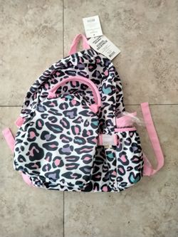 Backpack and Lunch Box Set With Water Bottle, Cheetah, NEW