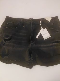 KanCan Black Distressed Denim Shorts ( exclusively for Maurices)