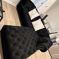 Two Piece Sectional Black Couch