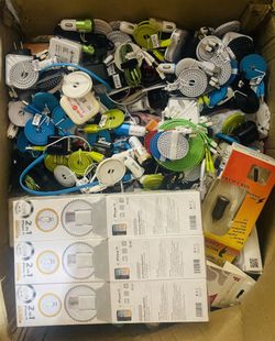 Phone Accesories Lot 100 pieces assorted(Wall-Earphones-Car-Cables)