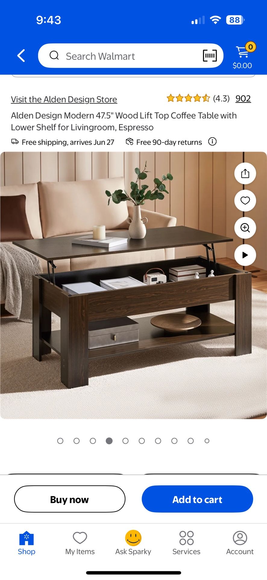 Wood Lift Up Coffee Table