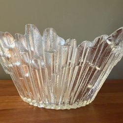 Vintage Swedish Icicle Bowl Snapphane Glasbruk Scandinavian MCM