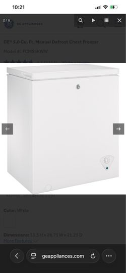 GE® 5.0 Cu. Ft. Manual Defrost Chest Freezer