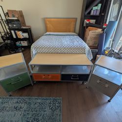 Powell 4-piece Tween's Locker Style Bedroom Set with Full Bed+Mattress