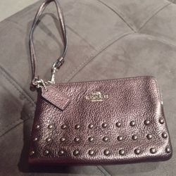 Vintage Bronze Coach Wristlet 