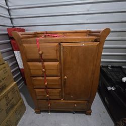 Solid Wood Dresser with Cabinet Storage – Great for Bedroom or Nursery
