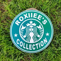 11.5" Wooden Starbucks Sign 