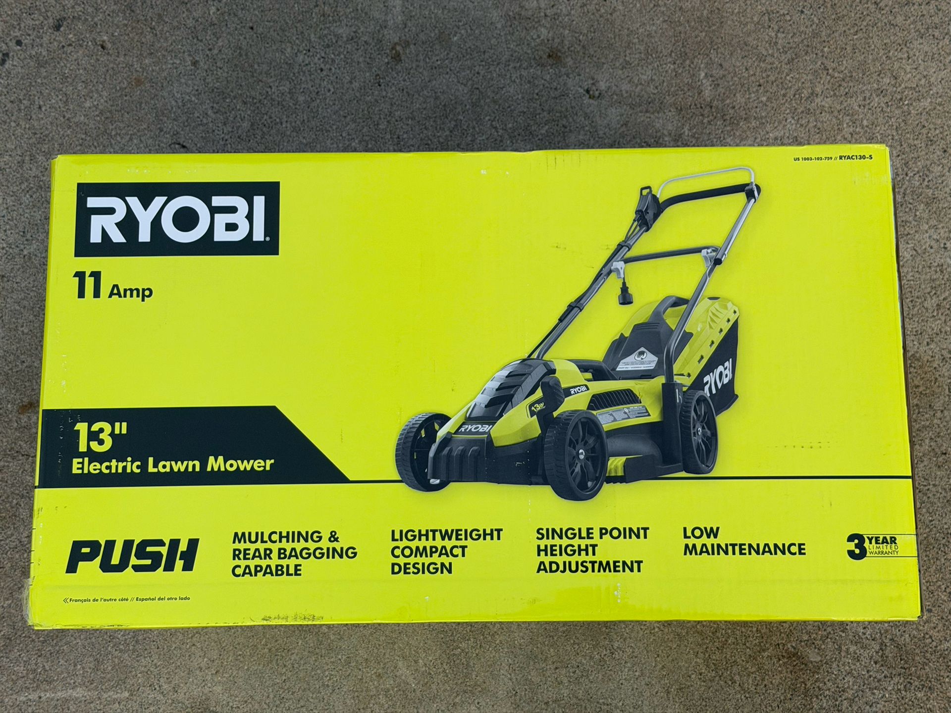 Ryobi 13 in. 11 Amp Corded Electric Walk Behind Push Lawn Mower