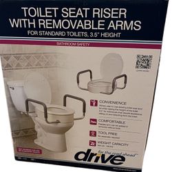 Elevated Toilet Seat w/RemArms For Regular Toilet Seat